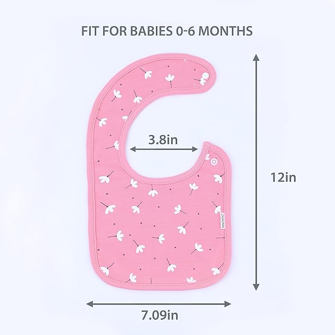 DOKMA Set 8 Organic Cotton Baby Drool Bibs - Bandana Teething Bibs for Baby - Bandana Drool Bibs - Ultra Soft, No Scratch