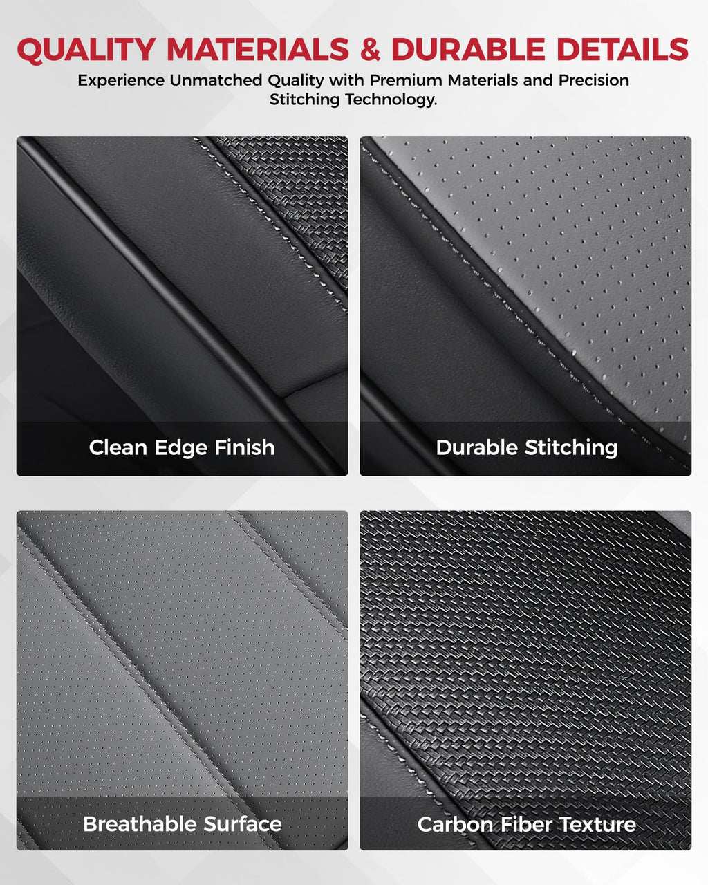 FREESOO Seat Covers Full Set for Cars Trucks SUV, BlackGrery