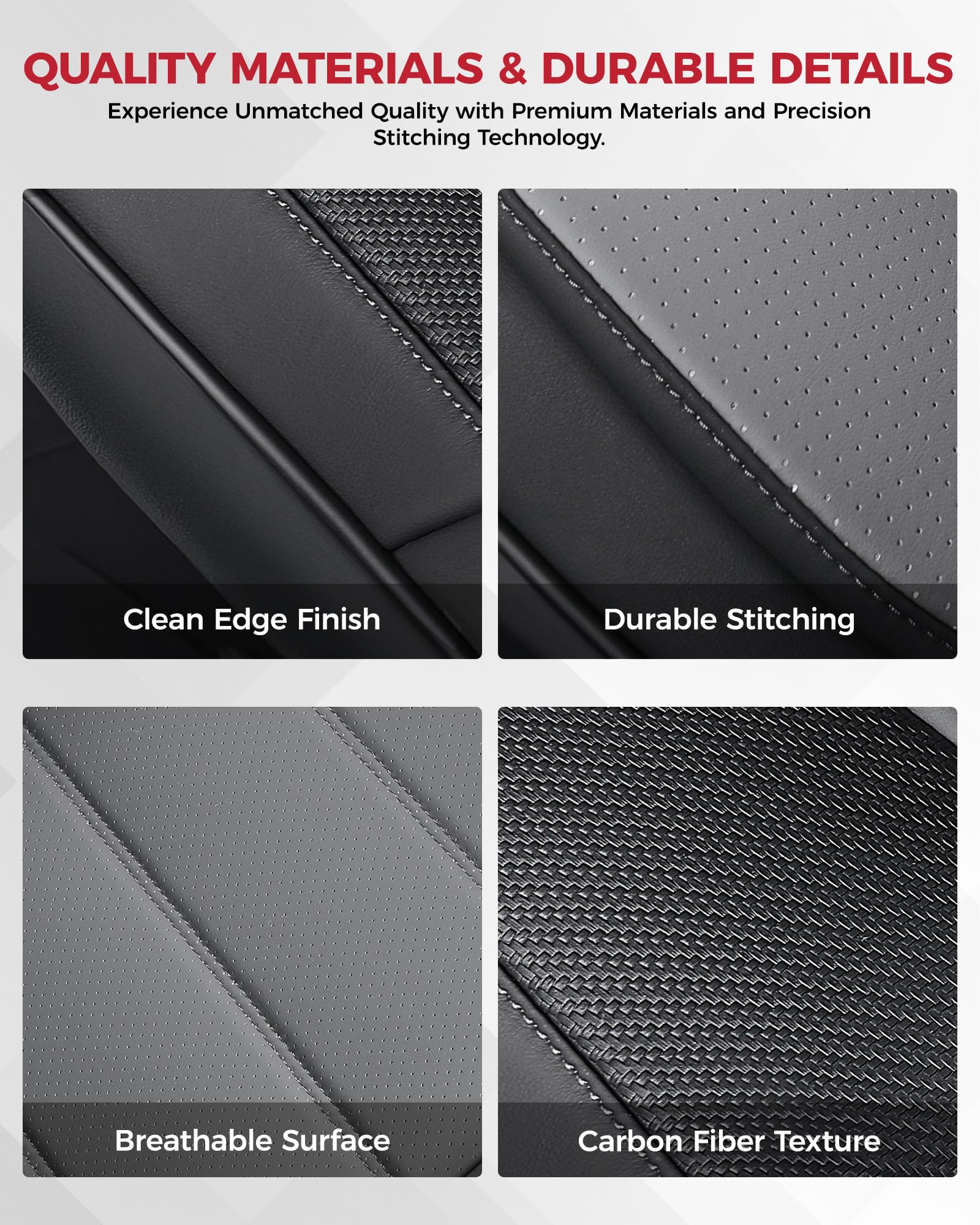 FREESOO Seat Covers Full Set for Cars Trucks SUV, BlackGrery