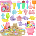 REZUCREY Beach Toys with Ice Cream, Collapsible Buckets for Kids Ages 3-12
