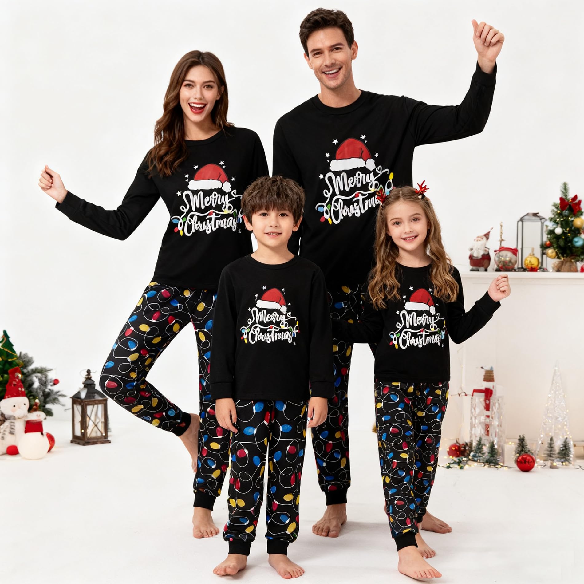 Awoscut Family Christmas Pajamas Matching Pajamas for Family, Xmas PJs Sets Holiday Sleepwear (on-23, Baby, 9 Months)