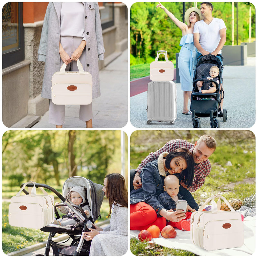 Breastmilk Cooler Travel Bag with Ice Pack, Insulated Bottle Bags with Luggage Strap, Compatible with Hands-Free Wearable Breast Pumps & Accessories, Portable Breast Pump Carrying Case for Working Mom