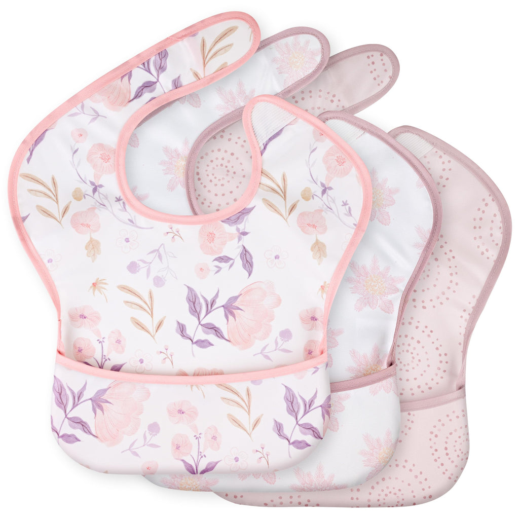 CIVARUA KIDS 3 Pack Waterproof Baby Bibs for Eating, Mess Proof Feeding Bib