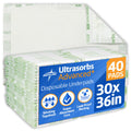 Medline Advanced Plus Ultrasorbs Drypads, 30" x 36", 23” x 36”, 40 Count, Extended Core Disposable Bed Pads, Wider Area Super Absorbent Incontinence Pads, Adult Protective Pads, 300 lb Weight Capacity