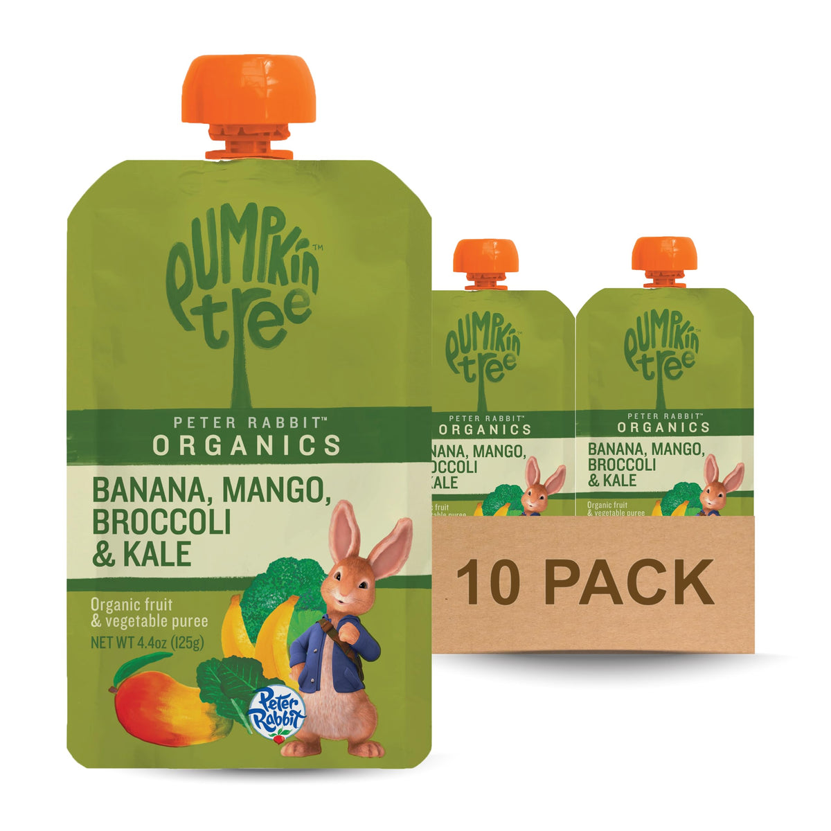Pumpkin Tree Peter Rabbit Organics Strawberry and Banana Pure Fruit Snack, 4 Ounce (Pack of 10)