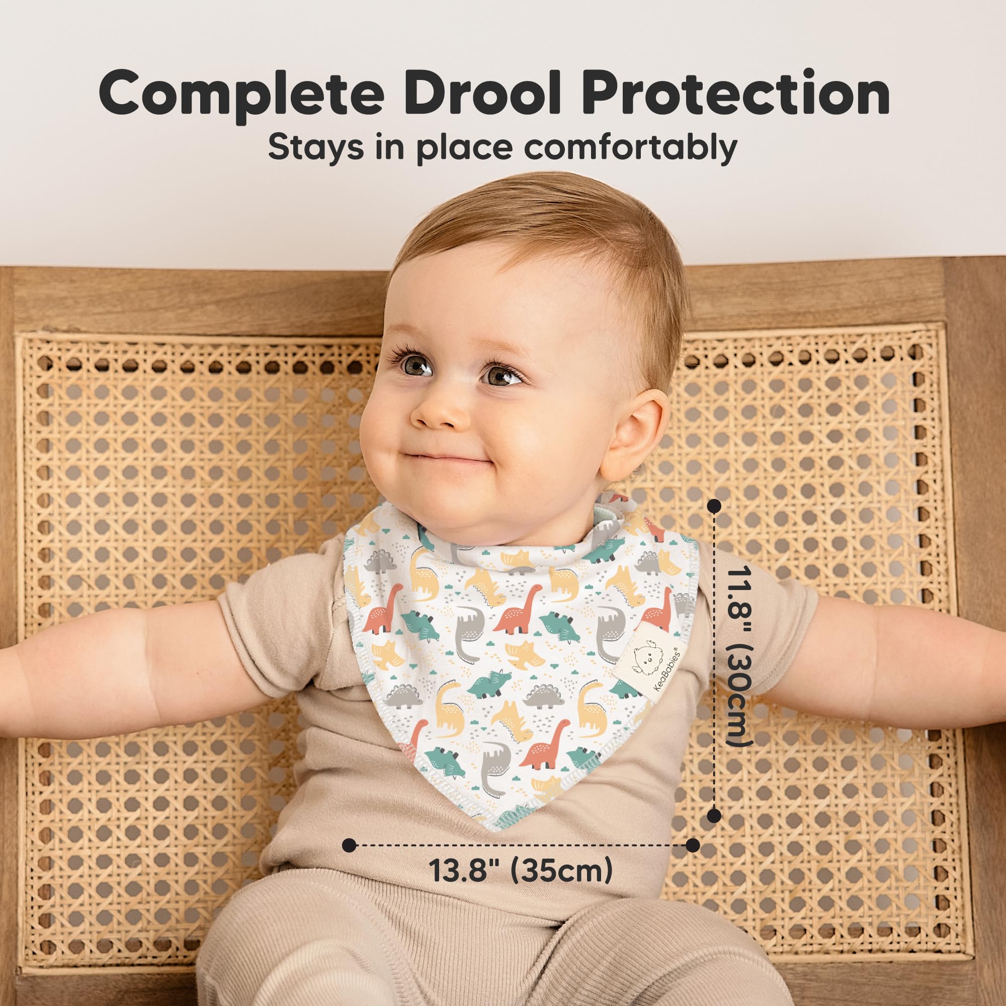 8pk Organic Baby Bandana Bibs for Drooling and Teething (Mesozoic)