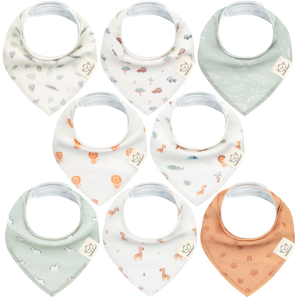 8pk Organic Baby Bandana Bibs for Drooling and Teething (Wilderness)