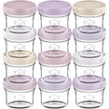 KeaBabies 12pk 4oz Glass Baby Food Containers with Lids, Leak-Proof (Lilac)