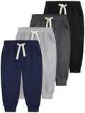 Aocku 4 Pack Toddler Boys Sweatpants Cotton Toddler Pants Pocket Drawstring