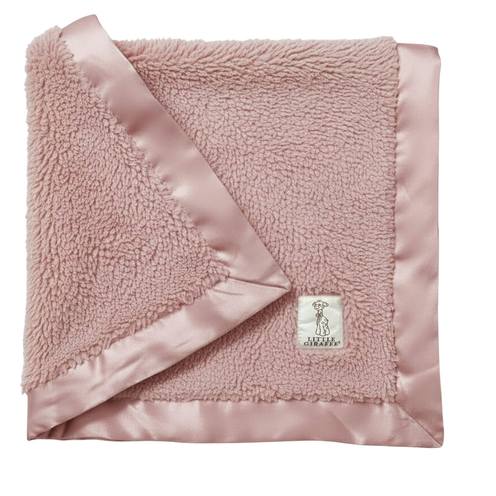 Little Giraffe Chenille Baby Blanket – 29x35” Soft Chenille with Satin Trim, Dusty Pink | Ultra-Soft, Gentle & Safe, Lightweight & Breathable for Newborns & Toddlers