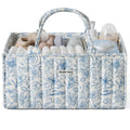 Blissful Diary Baby Diaper Caddy Organizer, Stylish Storage Basket for Newborn Essentials and Diaper Station, Gift for Baby Shower and Registry Must-Have, Dusty Blue