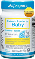 Life-Space 60 Grams, for 0-36 Month Baby, 7.5 Billion CFU & Multi Strain, Balance Microflora, Supports Digestive Health & Nutrient Absorption & Immunity, No Refrigeration Probiotic Powder for Baby