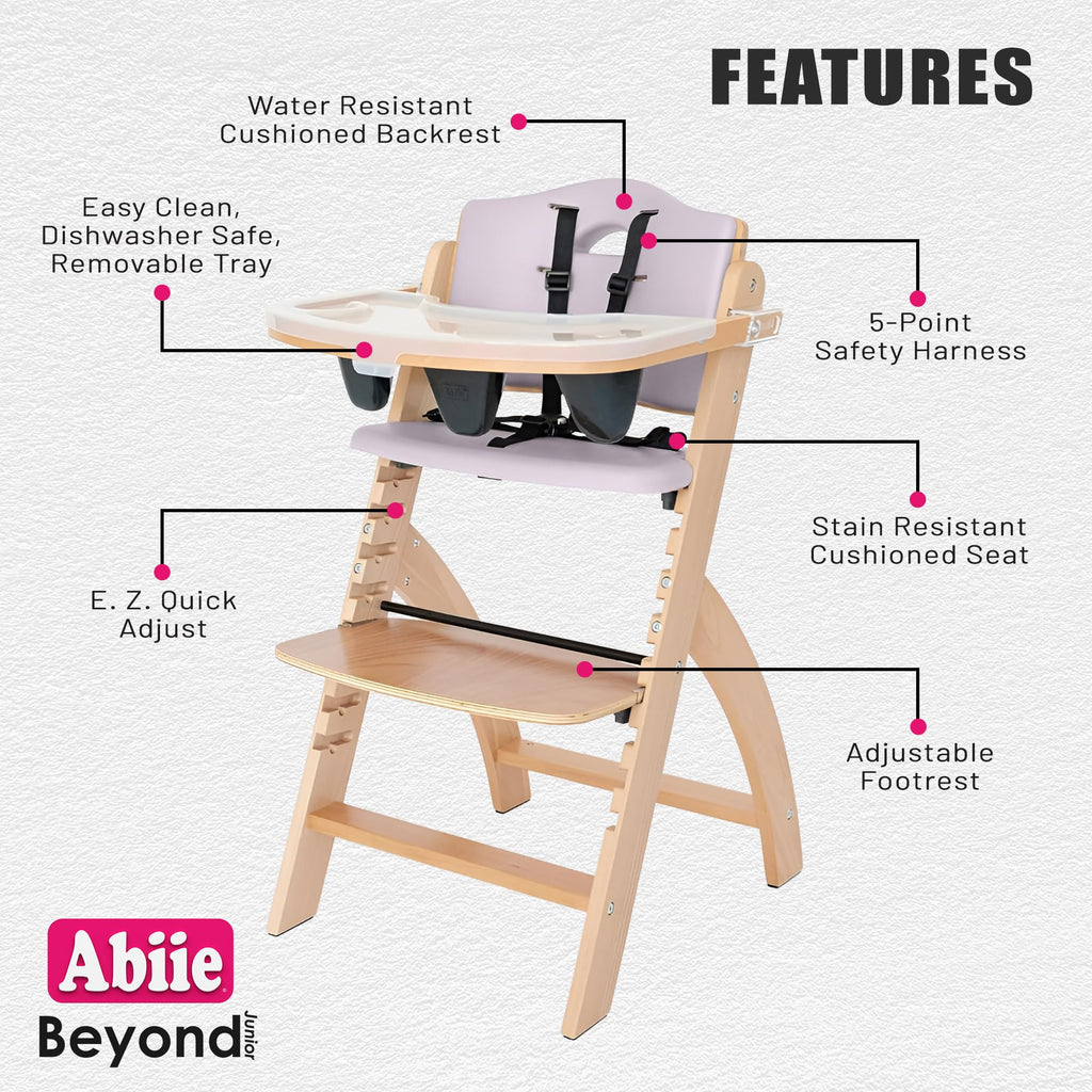 Abiie Beyond Junior Convertible Wooden High Chair with Removable Tray