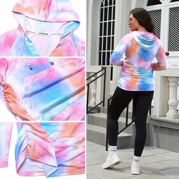 GINKANA Maternity Hoodie Long Sleeves Shirts Casual Maternity Top Pregnancy Sweatshirt Casual Clothes