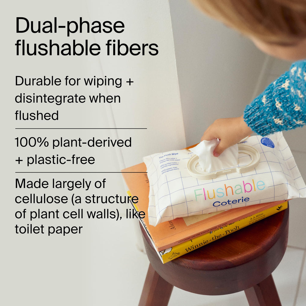 Coterie Flushable Wipes for Sensitive Skin, 16 Packs (896 Count)