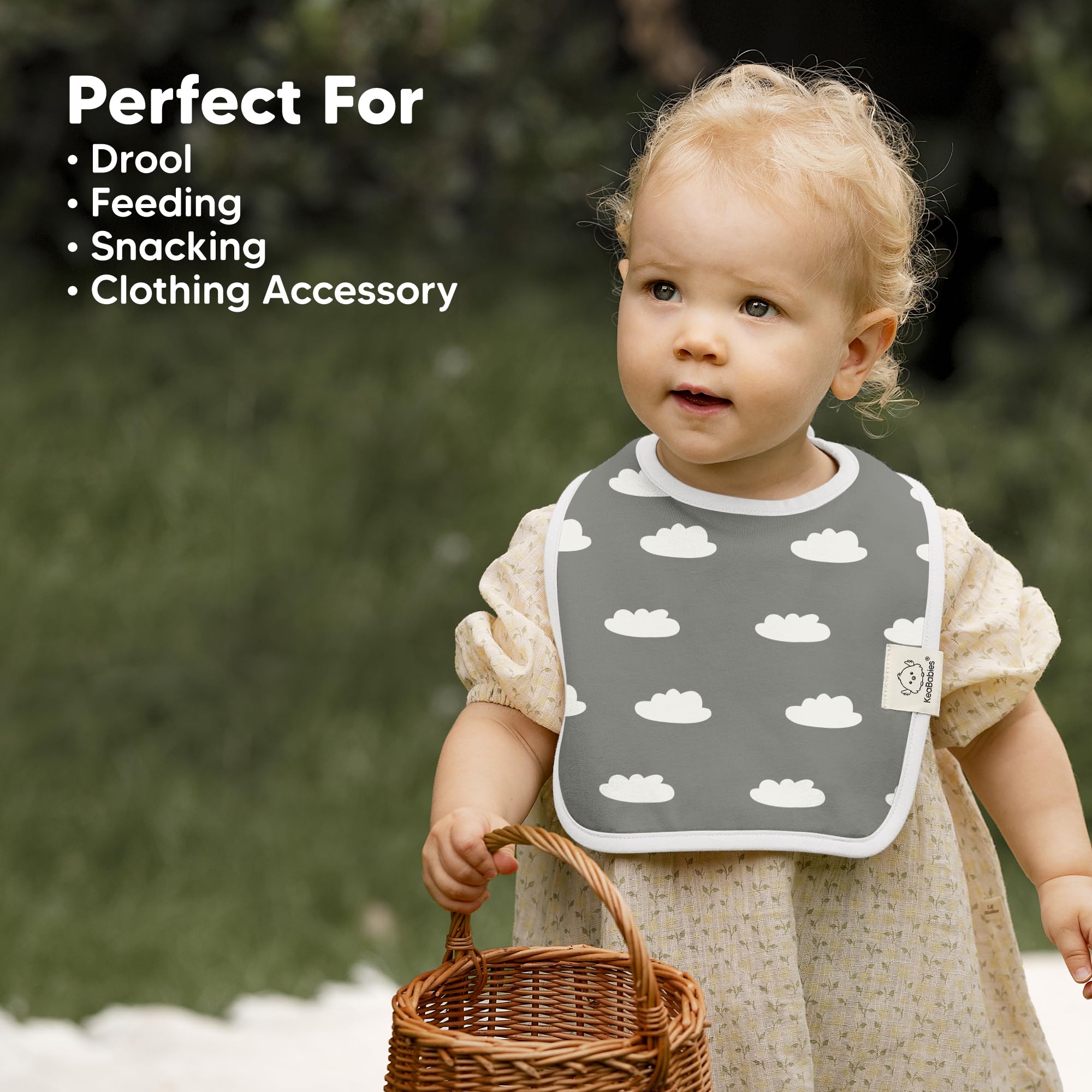 KeaBabies 8-Pack Organic Baby Bibs for Boys, Girls Drool Bibs (Crossroads)