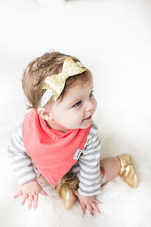Copper Pearl Baby Bandana Drool Bibs for Drooling and Teething 4 Pack Gift Set Jewel, Soft Set of Cloth Bandana Bibs for Any Baby Girl or Boy, Cute Registry Ideas for Baby Shower Gifts