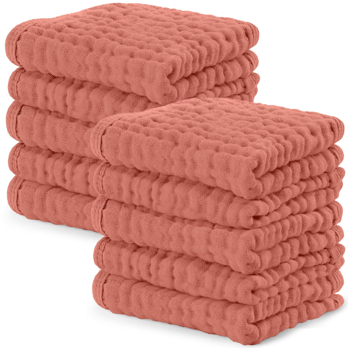 Comfy Cubs Muslin Baby Washcloths 10"x10" 6 Pk - Sand