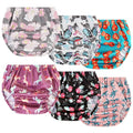 Joyo roy 6Pcs Waterproof Cloth Diaper Cover Reusable Plastic Training Pants for Toddlers Plastic Diaper Covers for Baby Girls Leak Proof Rubber Pants for Potty Training Covers for Cloth Diapers 6T