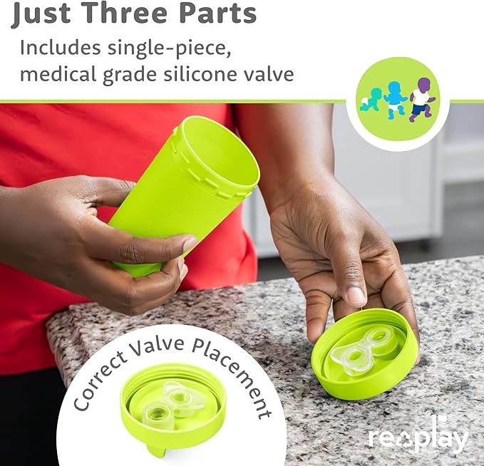 Re-Play Sippy Cups for Toddlers - 10 Oz. Reusable Spill Proof Cups for Kids, Dishwasher/Microwave Safe - Made in USA - Set of 4-3.13" x 6.25" - Spring