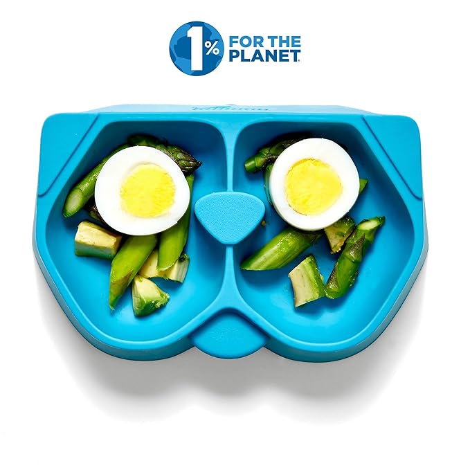 Nummy BOWL - Pure Silicone Bowl with Hidden Suction Cup for Babies and Toddlers | BPA and Phthalate Free | Microwave and Dishwasher Safe | Great Baby Gift (Blue, Puppy Pal Collection)