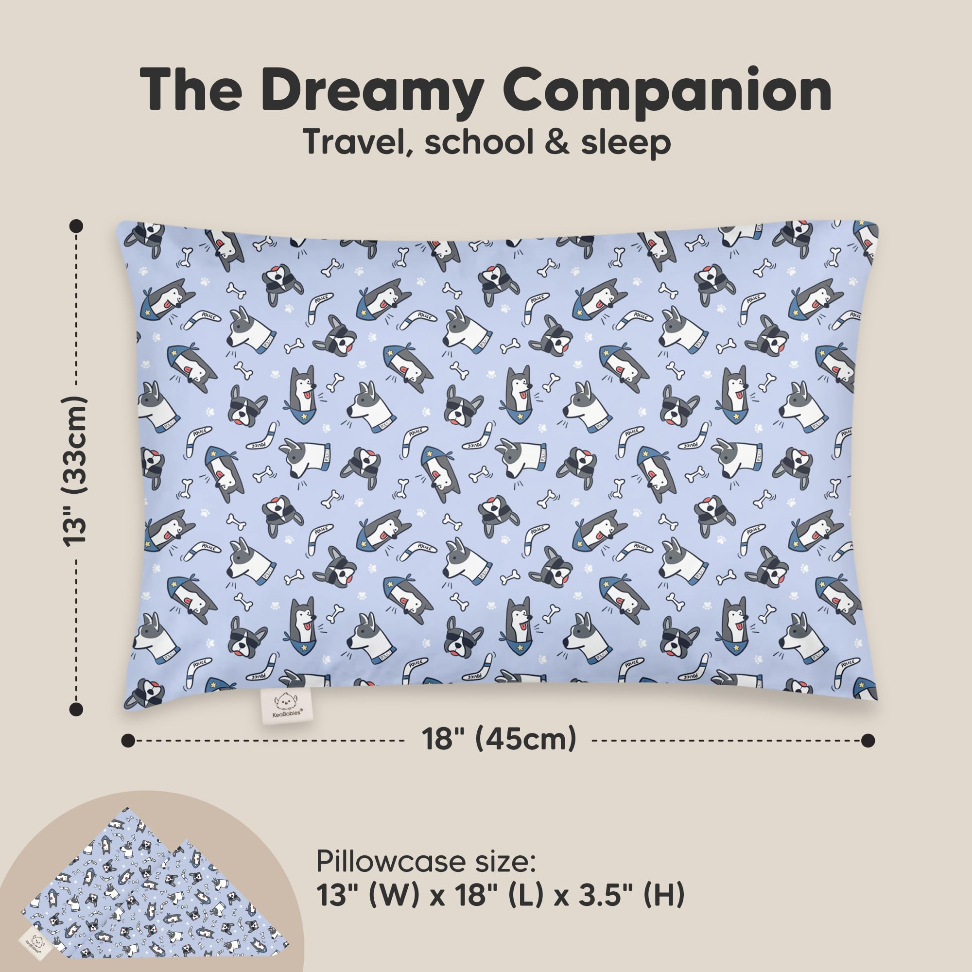 Toddler Pillow with Pillowcase, 13x18 My Little Dreamy Pillow (Pawtrol)
