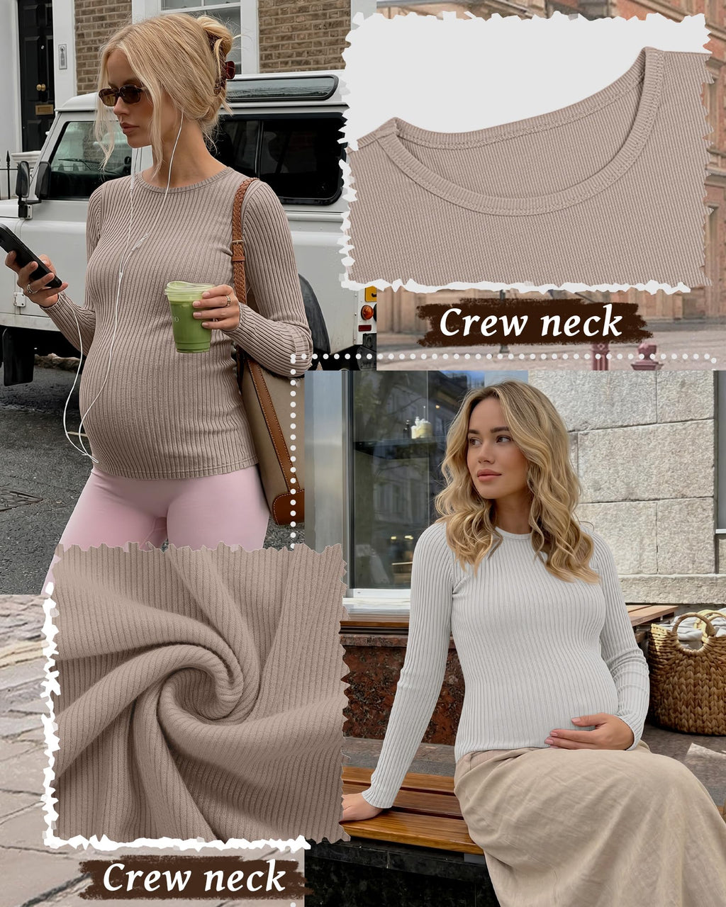 Riyiper 3 Pack Womens Maternity Shirts, 3-Color, Medium