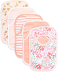 Burt's Bees Baby unisex baby Bibs, Lap-shoulder Drool Cloths, 100% Organic Cotton With Absorbent Terry Towel Backing Bibs, Tossed Succulents, 5-Pack US