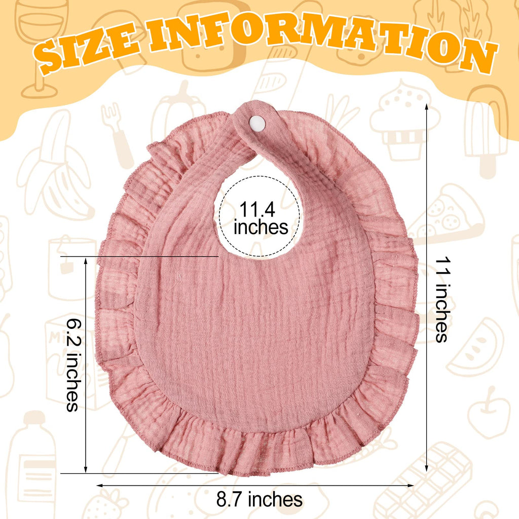 Mepase 10 Pcs Large Muslin Baby Girl Bibs Drool Teething Bibs Lap Shoulder for Boy Girls Teething(Fresh Colors)