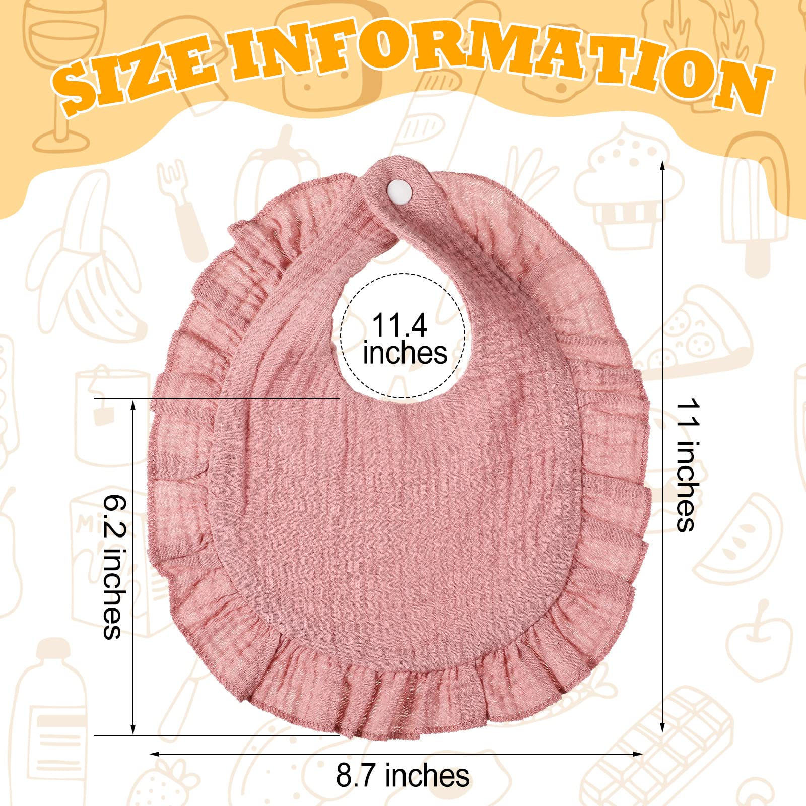 Mepase 10 Pcs Large Muslin Baby Girl Bibs Drool Teething Bibs Lap Shoulder for Boy Girls Teething(Fresh Colors)