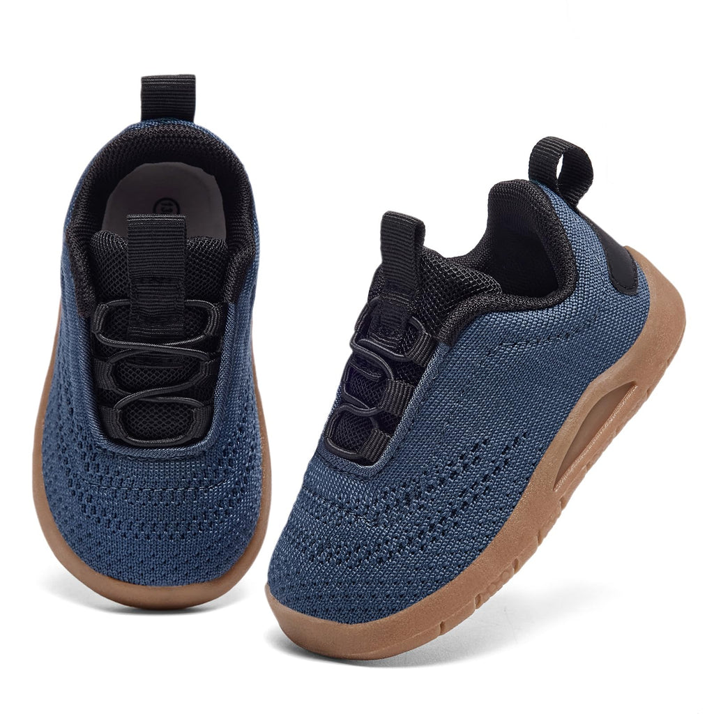 MORENDL Toddler Sneakers Baby Slip On Walking Shoes Non-Slip Breathable Boys & Girls Running Shoes Infant Tennis Shoes Blue Black 7 Toddler