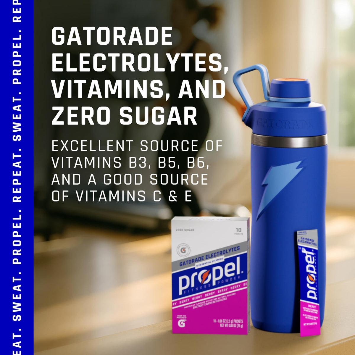 Propel Electrolyte Enhanced Water Drink Mix Powder Packets, Grape Variety Pack, Zero Calorie & Sugar Hydration with Vitamins C & E (30 Packets)