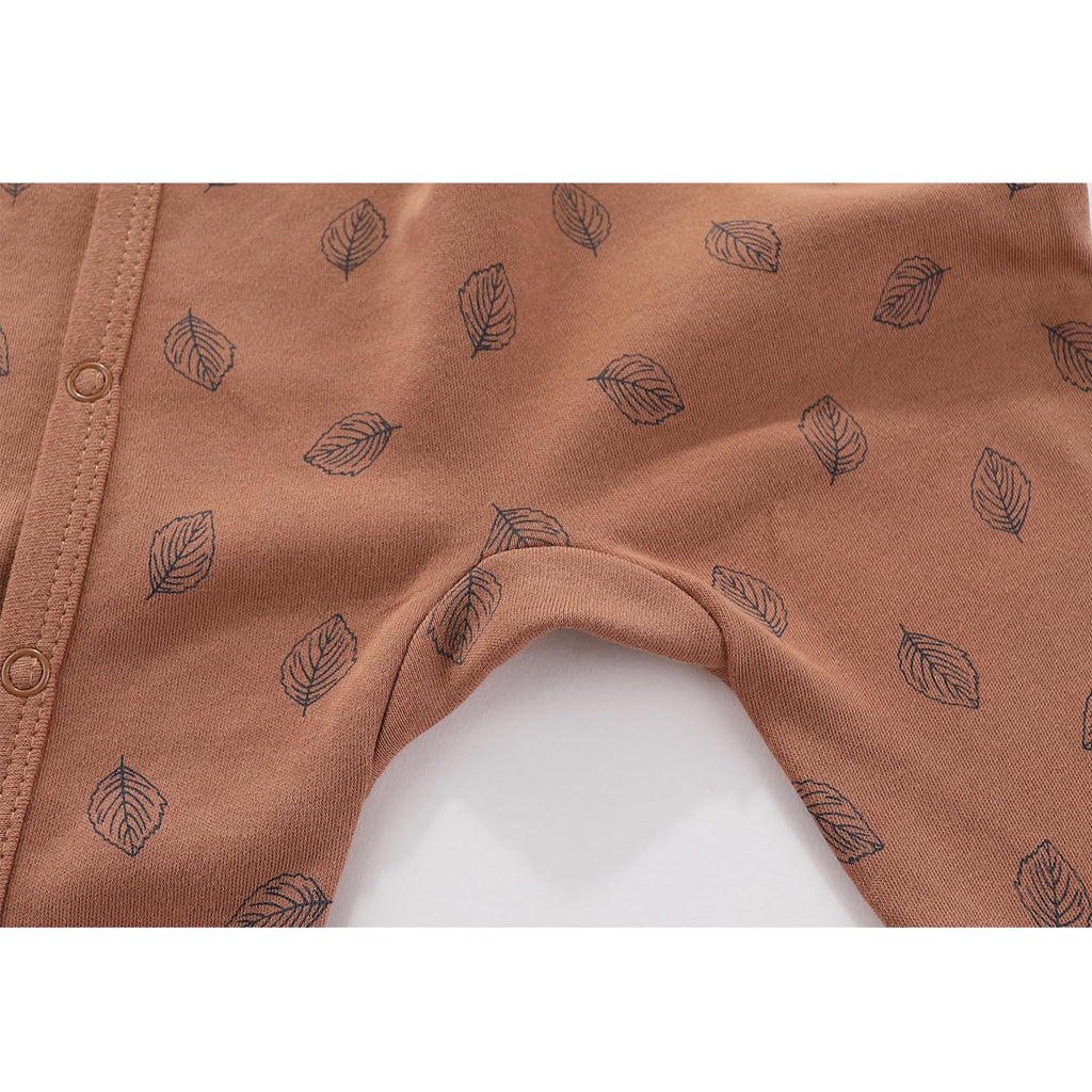 JELYLOVE 3 Pack Long Sleeve Baby Footed Rompers 0-12 Months
