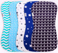 KiddyStar Premium 5-Pack Organic Cotton Burp Cloths for Newborns & Infants