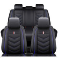 TENDER GLOW Leather Car Seat Covers Fit for LR Range Rover 2022-2025, 5 Seater Waterproof and Wear-Resistant Seat Cover Interior Accessories(Full Set,Black&Blue)