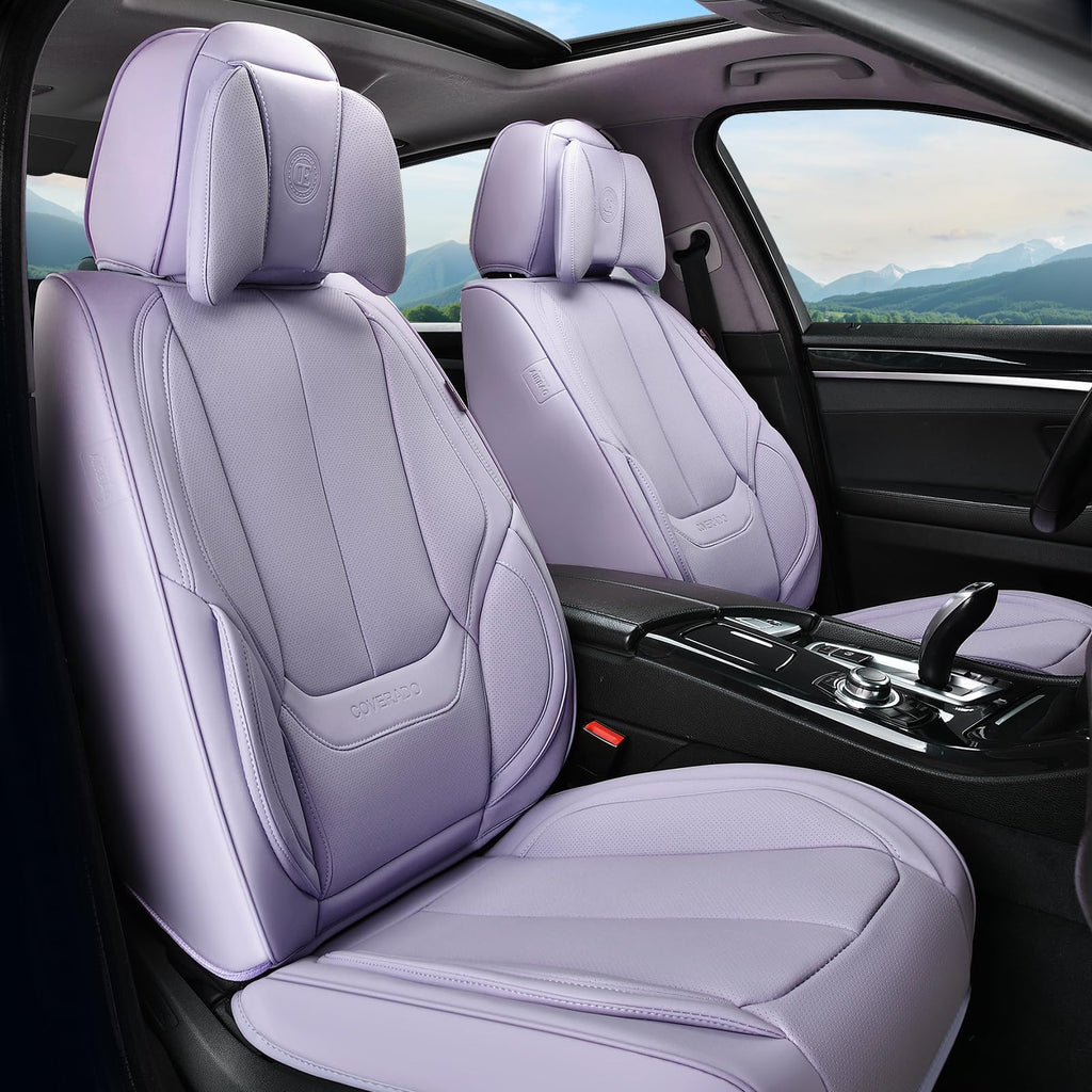 Coverado Car Seat Covers, Seat Covers for Cars, Waterproof Leather Auto Seat Protectors, Leather Car Seat Cushion, Car Interiors Accessories Universal Fit for Most Cars