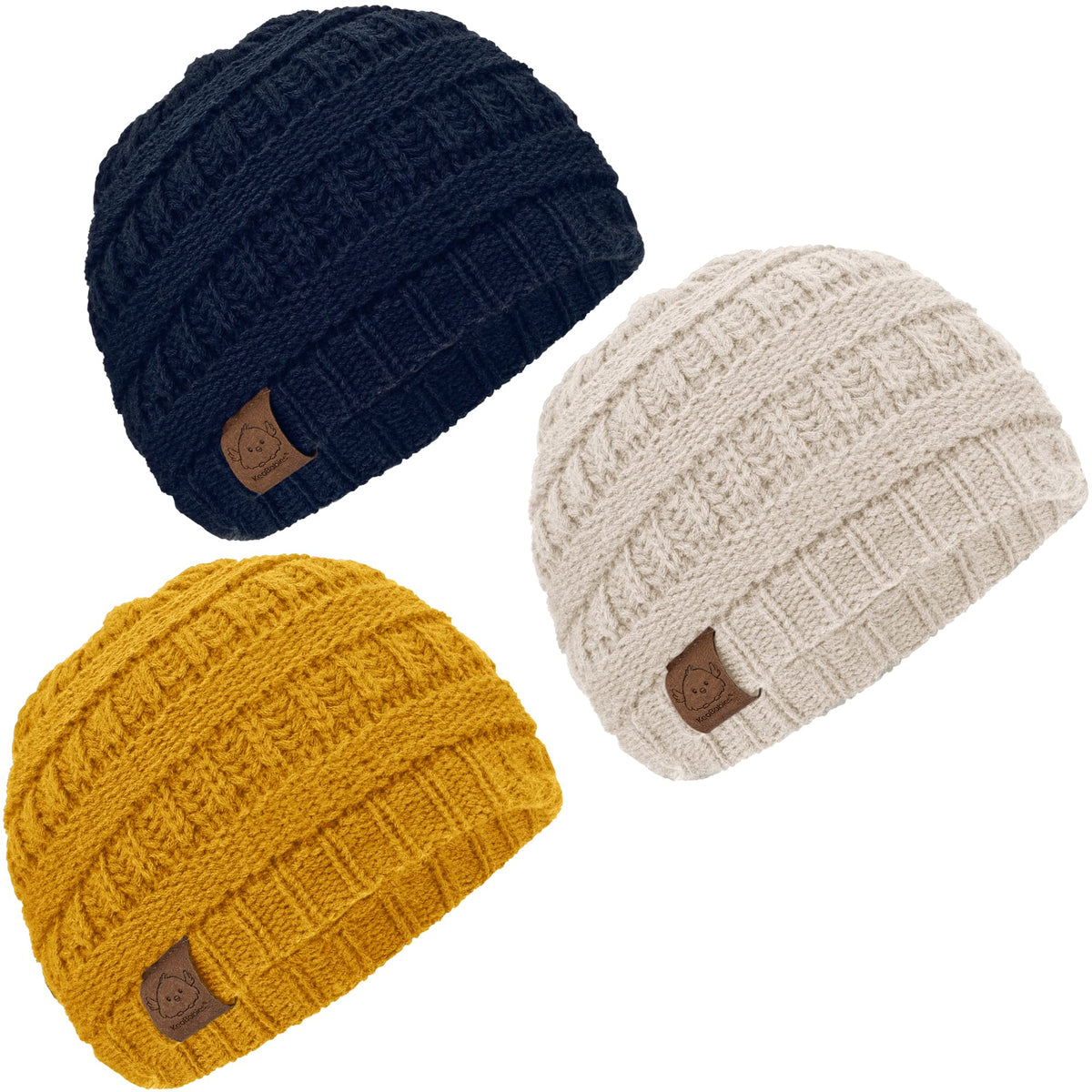 KeaBabies 3pk Baby Beanies for Boys, Girls, Soft Baby Hat (Tea Rose, 6-36M)