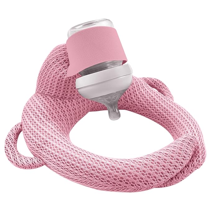 kornsurte Bottle Holder Pillow, Aadjustable Bottle Feeding Pillow for Mom Easier Nursing, Head Support Pad for Bottle Feeding Comfort Care, Arm & Wrist Relief (Pink)