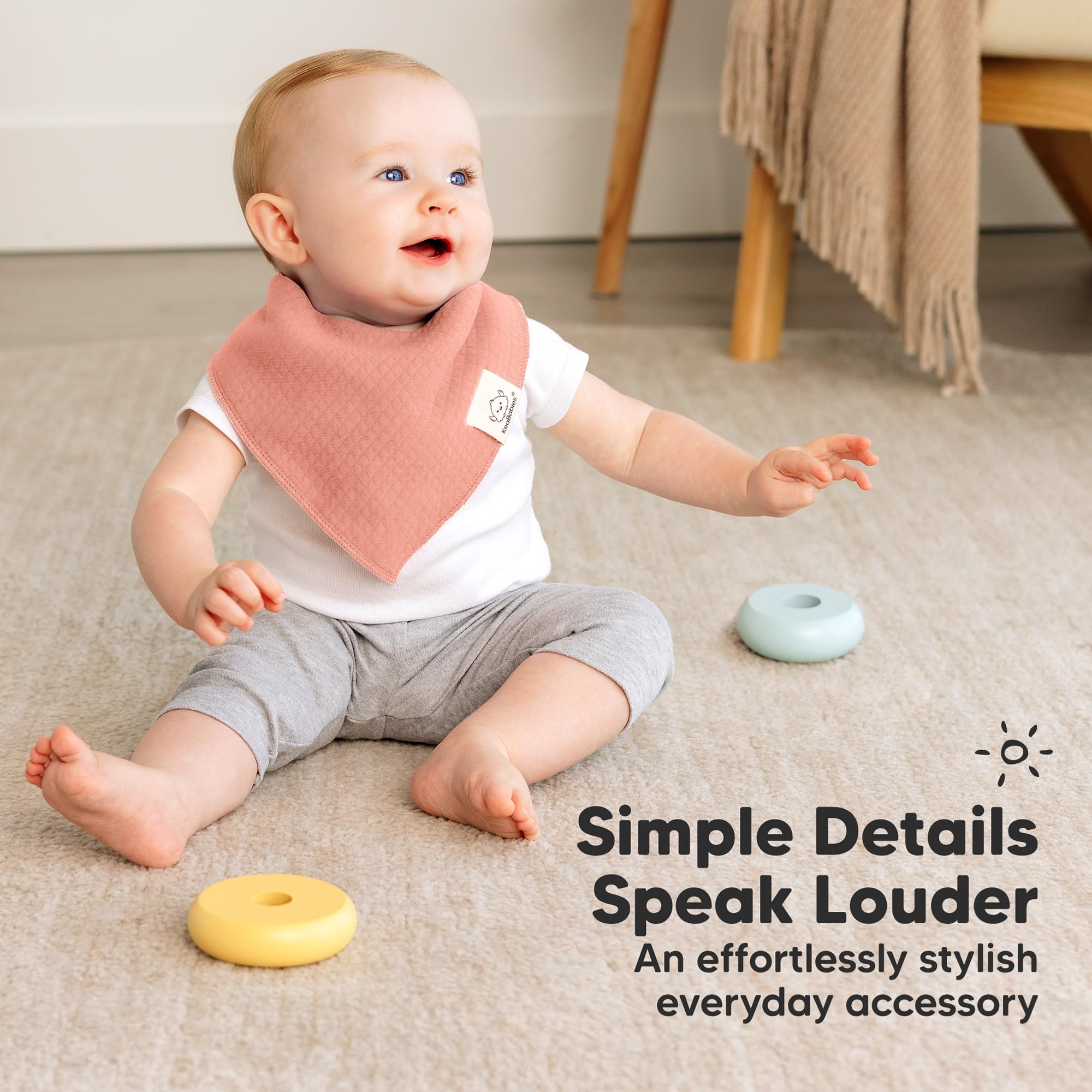 KeaBabies 8pk Organic Baby Bandana Bibs for Drooling Teething (Dew/Quin)