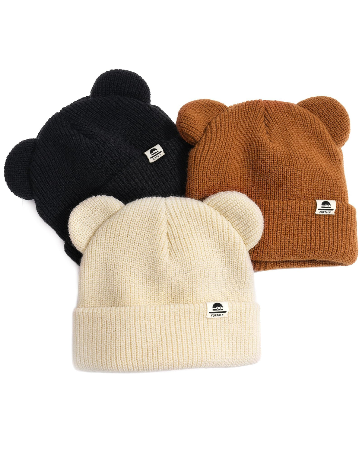 FURTALK Baby Beanie with Bear Ear Warm Knit Winter Hat for Infant Toddlers