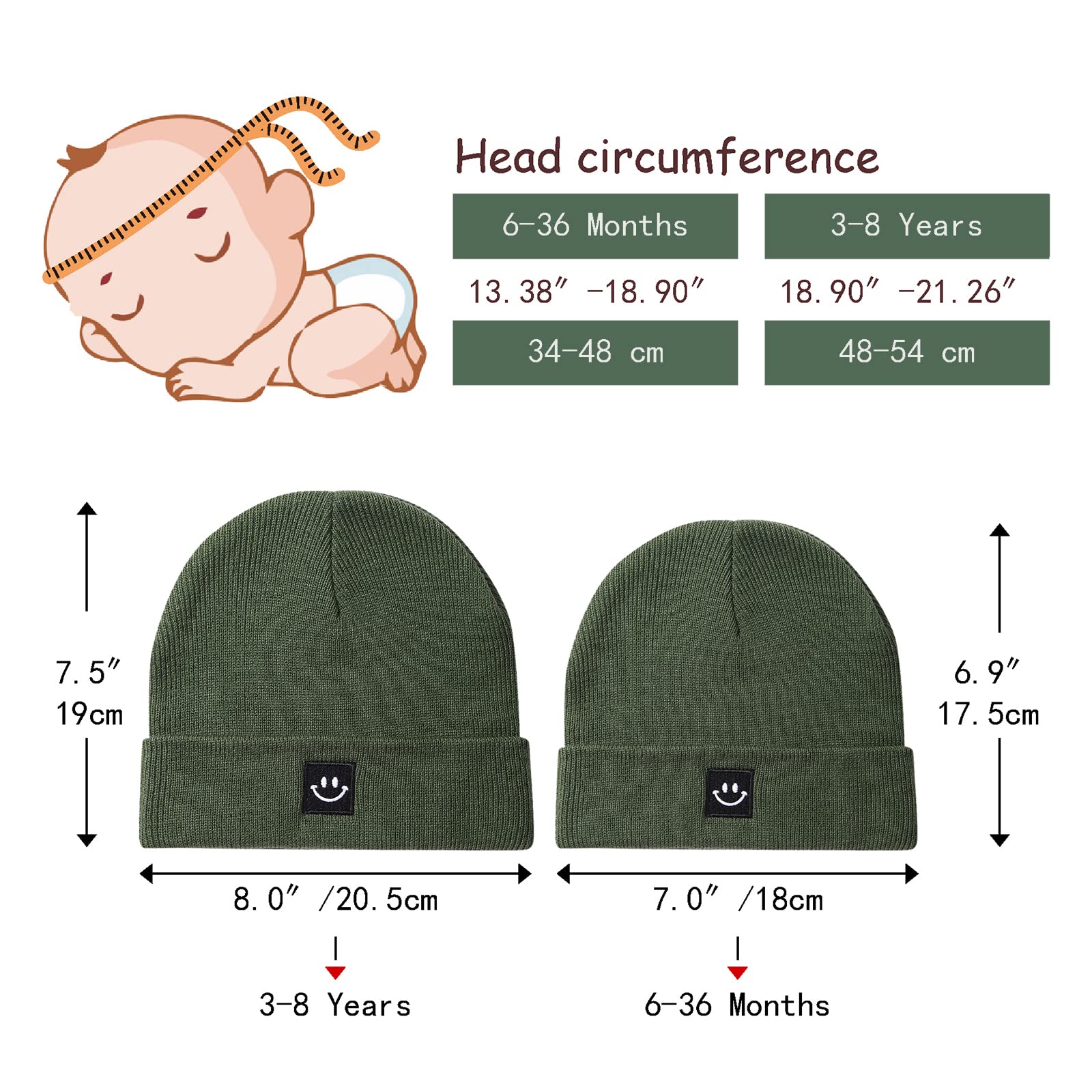 Paladoo Newborn Baby Hats 0-6 Months Amy Green