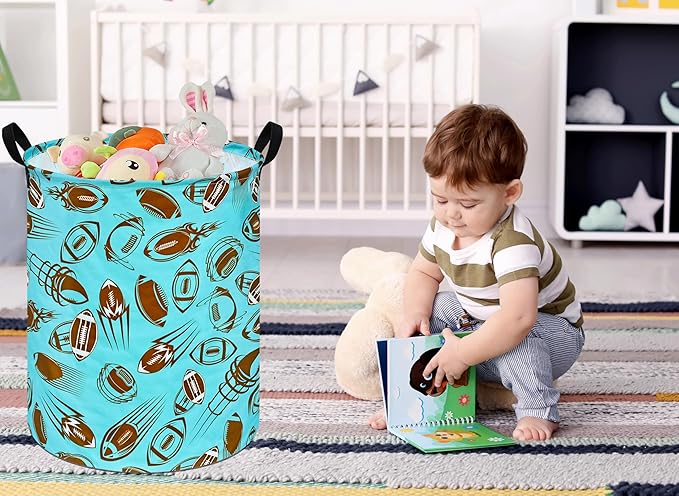 Round Laundry Hamper Storage Basket Laundry Organizer Hamper Storage Bins Clothes and Toys Box Nursery Hamper Gift Basket For Kids with Handles
