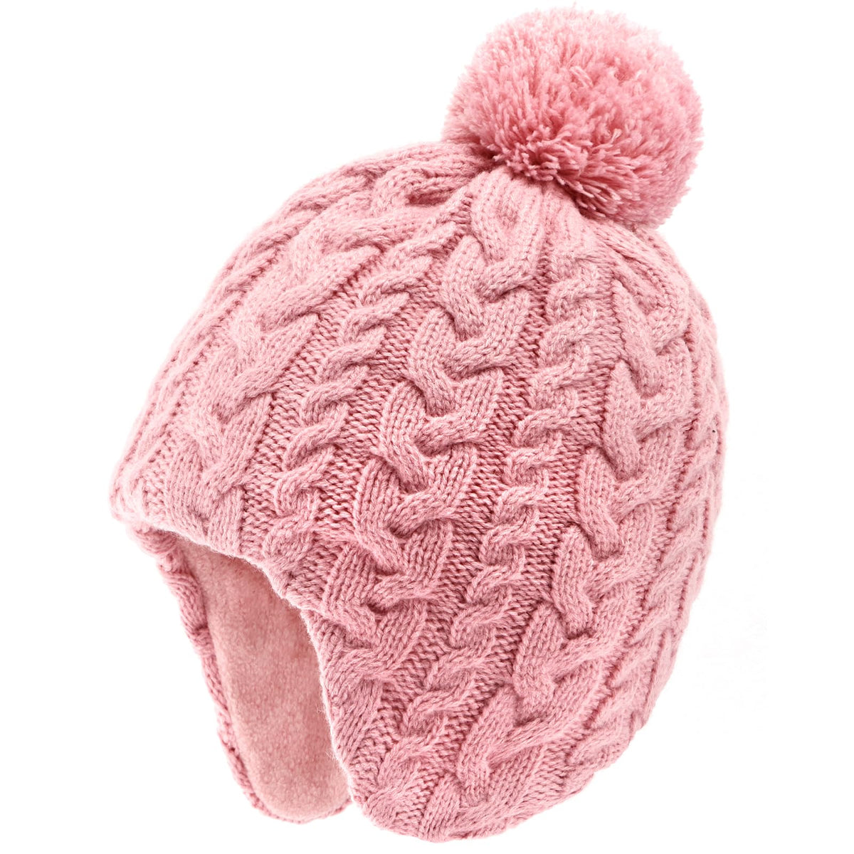 Duoyeree Kids Beanie Dinosaur Pom Pom Knit Winter Hat Fleece Lined for 1-7T