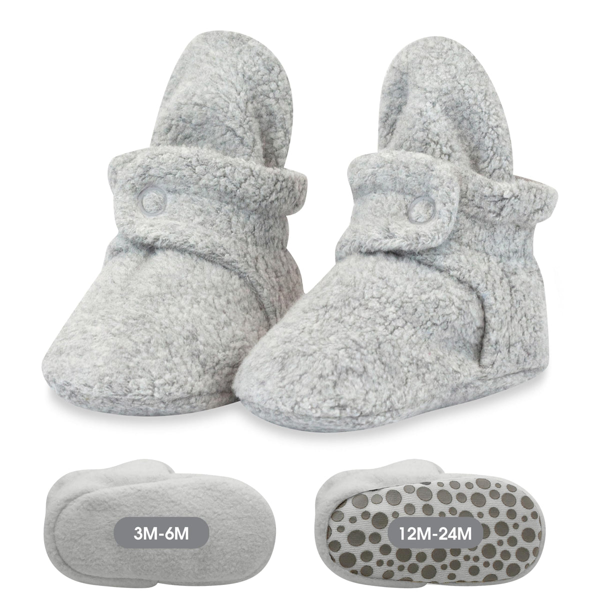Zutano Unisex Fleece Baby Booties with Organic Cotton Lining, Newborn Essentials, True Navy, 3 Months