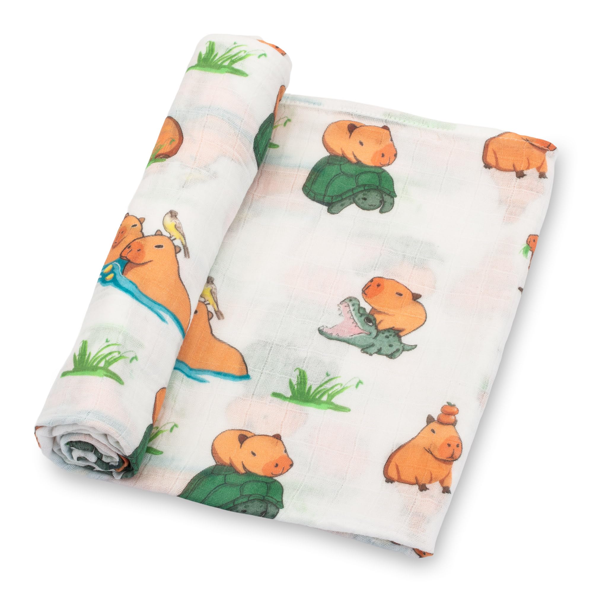 LollyBanks Muslin Swaddle Blankets, 100% Organic Cotton Baby Swaddle