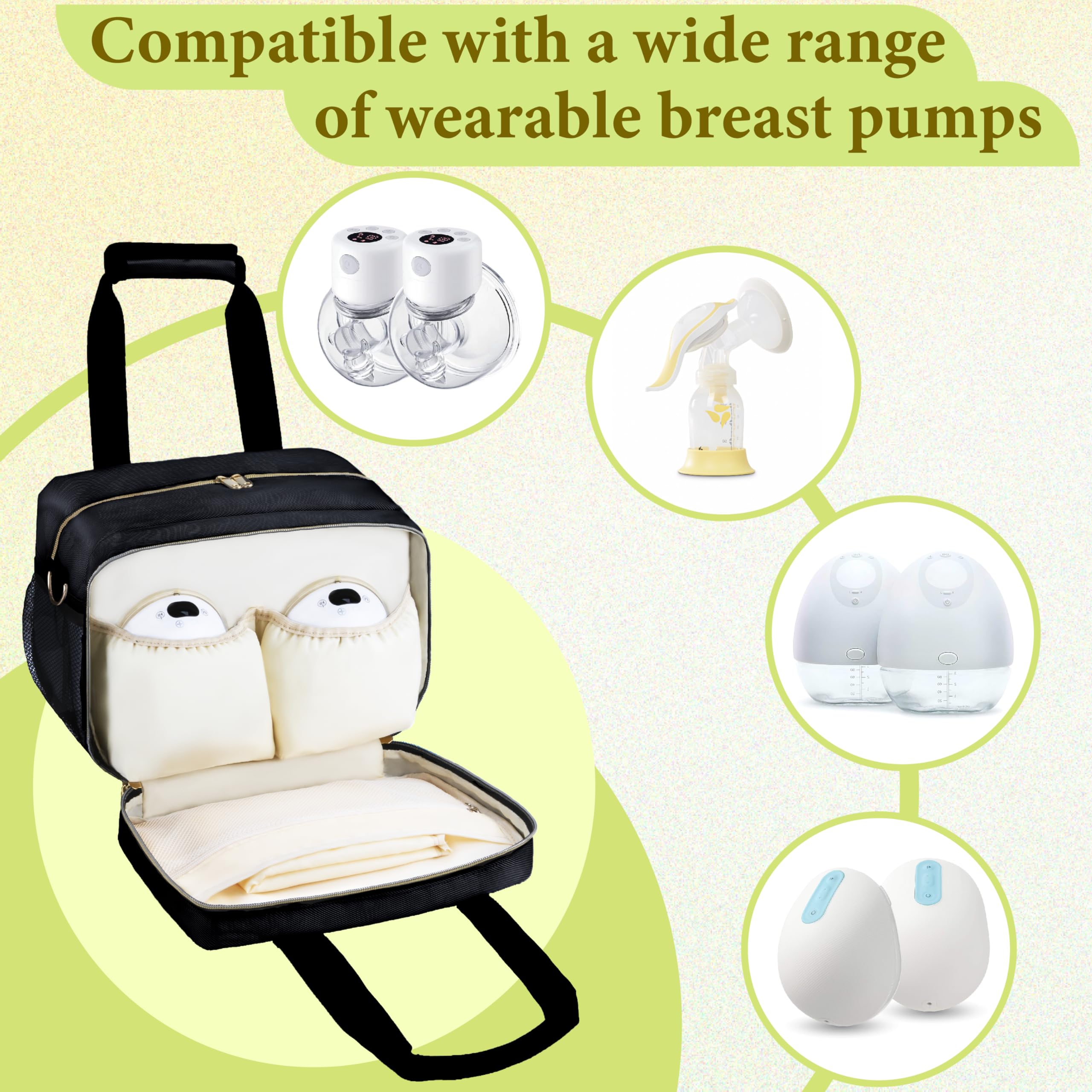 GDNasist Breastmilk Cooler Bag with Ice Pack, Fits Baby Bottles up to 9 Oz