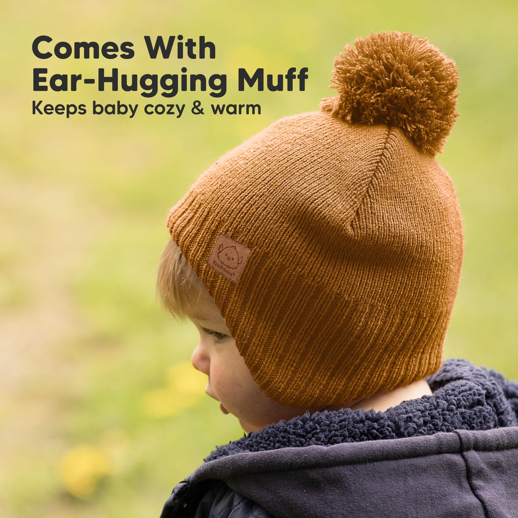 KeaBabies Baby Beanies, Winter Baby Hats for Boys, Girls (Latte, 6-36M)