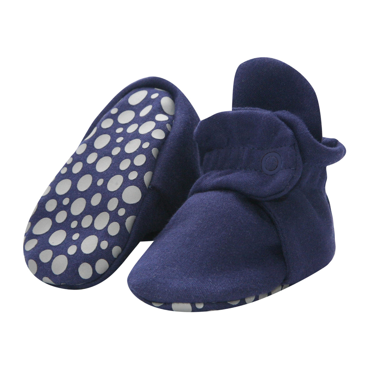 Zutano Organic Cotton Baby Booties With Gripper Soles, Soft Sole Stay-on Baby Shoes, Mushrooms, 18M