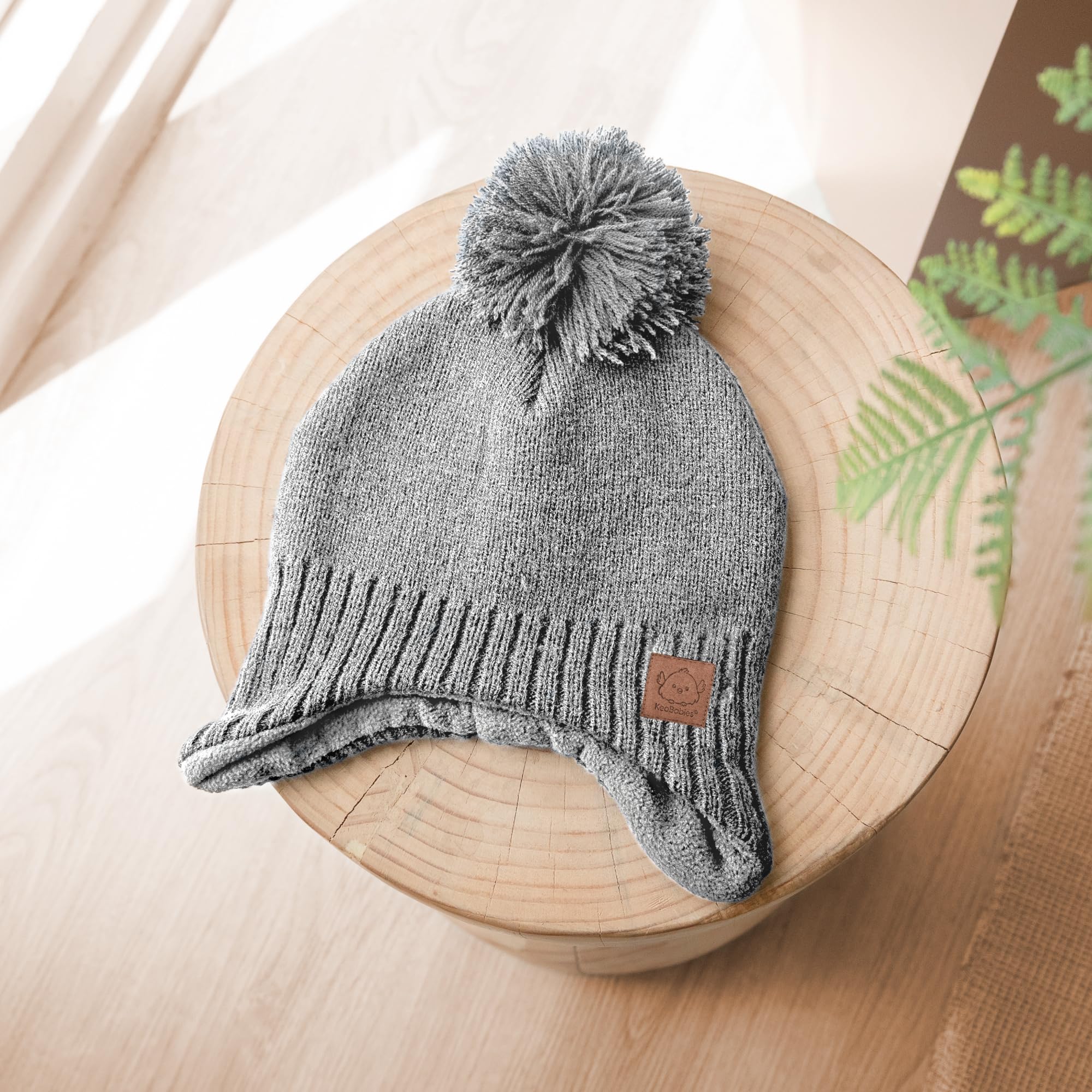 KeaBabies Baby Beanies, Winter Baby Hats for Boys, Girls (Gray, 0-6M)