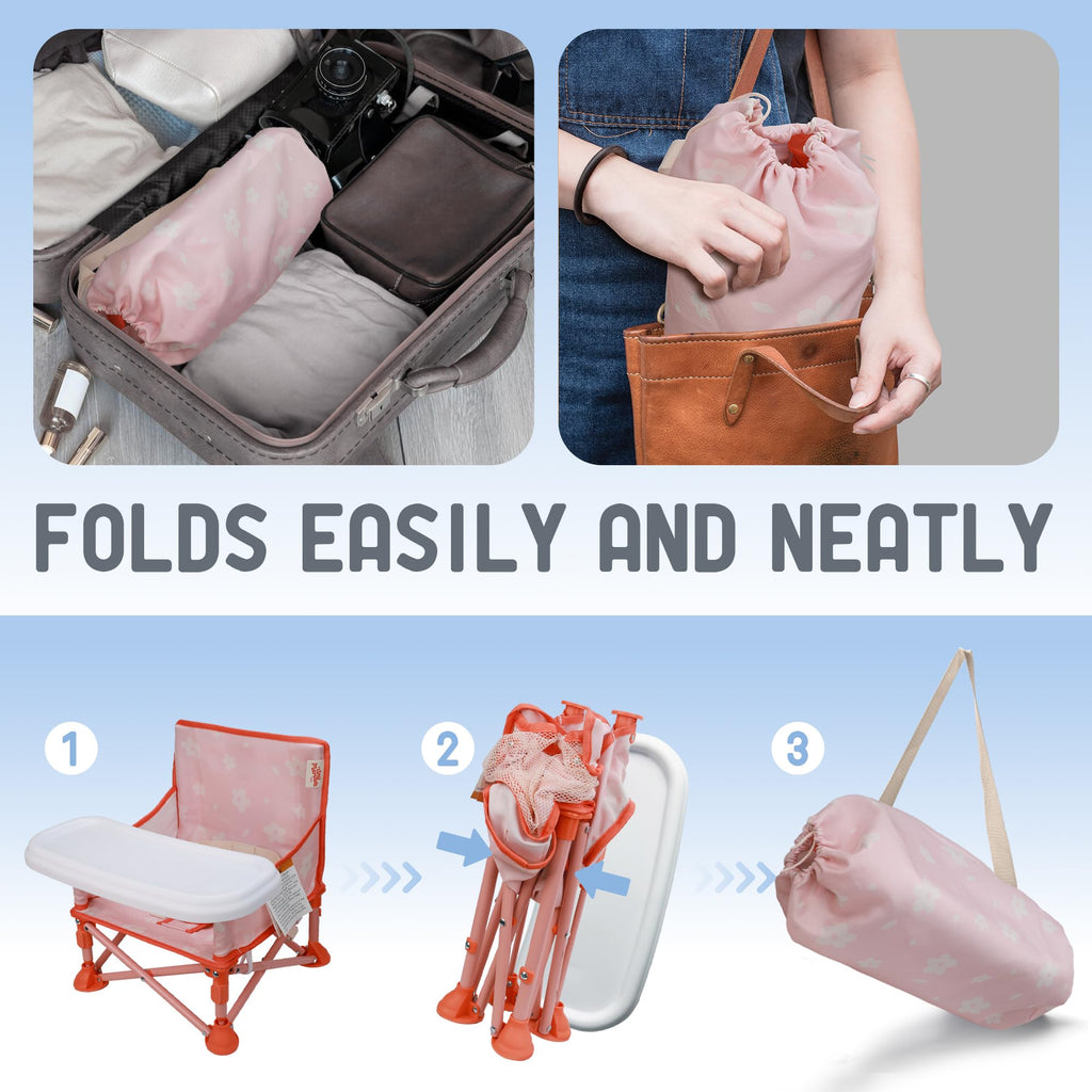 Tiny Marvels 3-in-1 Baby Chair, Portable & Foldable for Travel, Ages 6M-3Y